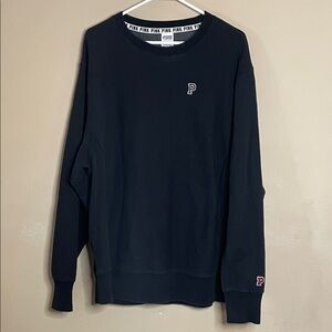 Victoria's Secret Black Crewneck Sweater with P Logo SZ L